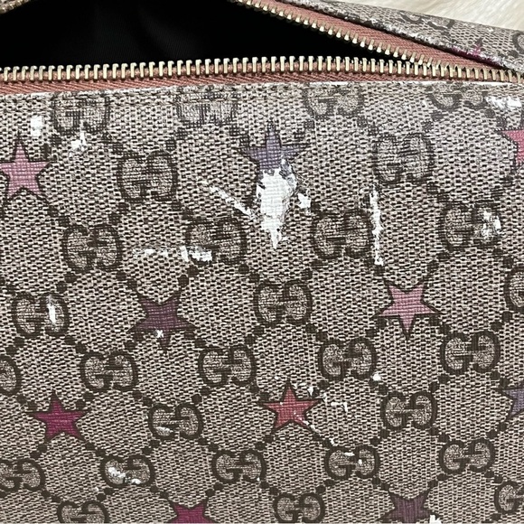 GUCCI SUPREME Star Print Zipper Cosmetic Pouch Make Up Bag - Picture 16 of 16